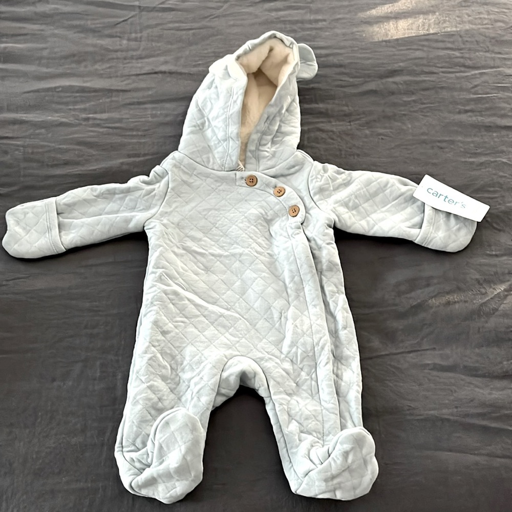 Carters Baby hooded quilted jumpsuit